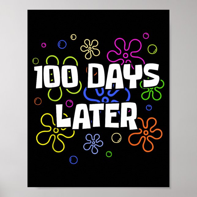 Affiche 100 Days Later 100th Day Of School Teacher Student (Devant)