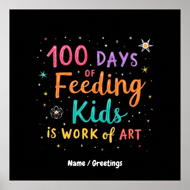 Affiche 100 Days of Feeding Kids est une oeuvre d'art : (Devant)