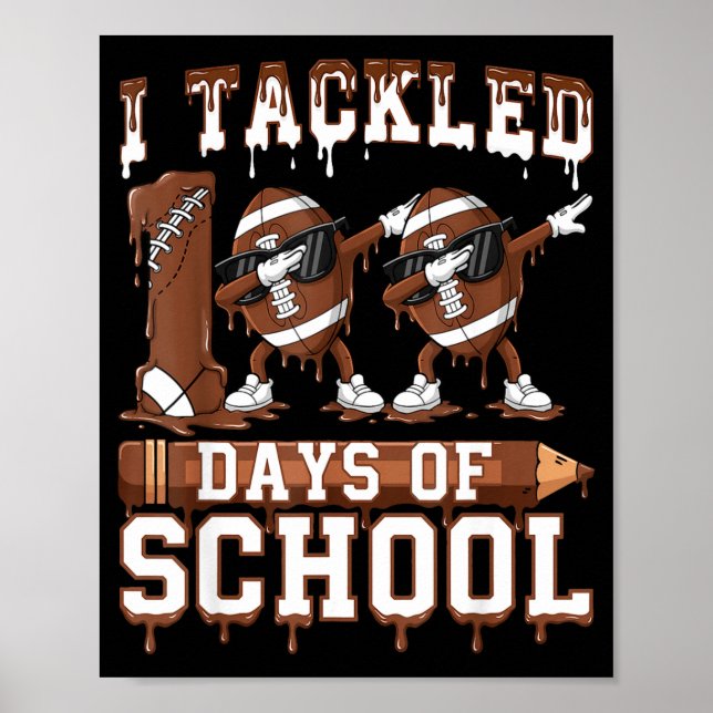 Affiche 100 Days Of School Boys Kids 100th Day Of School F (Devant)