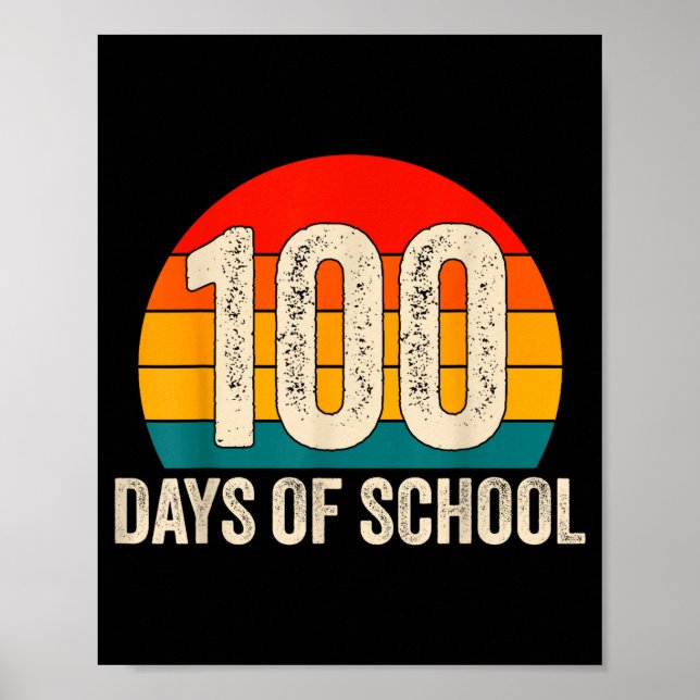 Affiche 100 Days Of School Retro Teachers Boys 100th Day O (Devant)