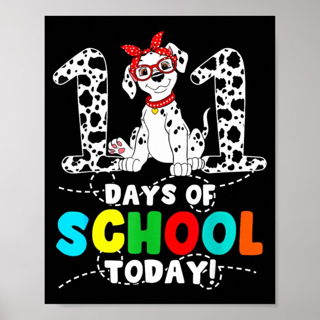 Affiche 100 Days Of School Today Cute Dog Teacher Student  (Devant)