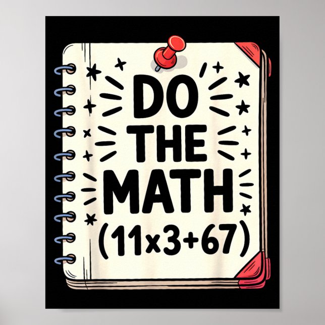 Affiche 100 Days School Math Equation Do The Math 100 Funn (Devant)