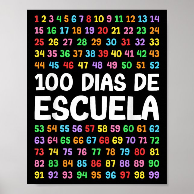 Affiche 100 Dias De Escuela Enseignant Espagnol (Devant)
