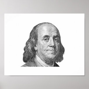 Affiche 100 dollars, Benjamin Franklin