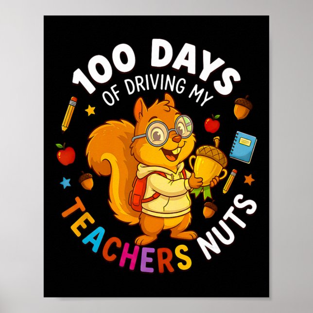 Affiche 100 jours à rendre mon professeur fou écureuil étu (Devant)