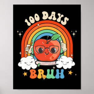 Affiche 100 Jours Bruh Pompe Arc-en-ciel Super enfants béb