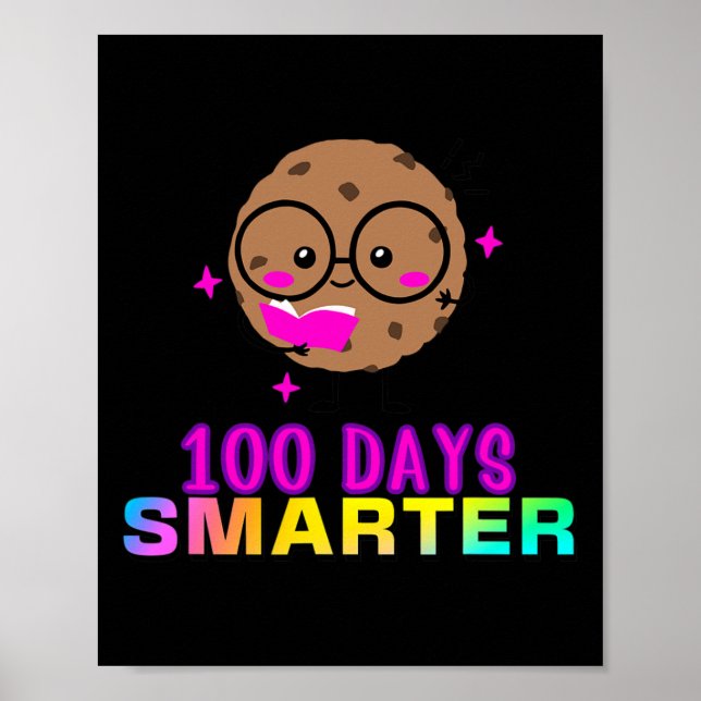 Affiche 100 Jours Cookie Intelligent Avec Des Gles Plutôt  (Devant)