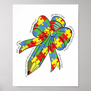 Affiche 100 Jours d'adoption de l'autisme 100e jour école