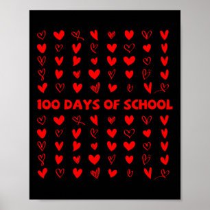 Affiche 100 jours d'amour de coeur de la Saint-Valentin 10