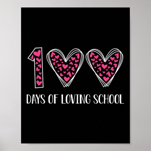 Affiche 100 Jours D'Amour École 100E Jour D'École Enseigne (Devant)