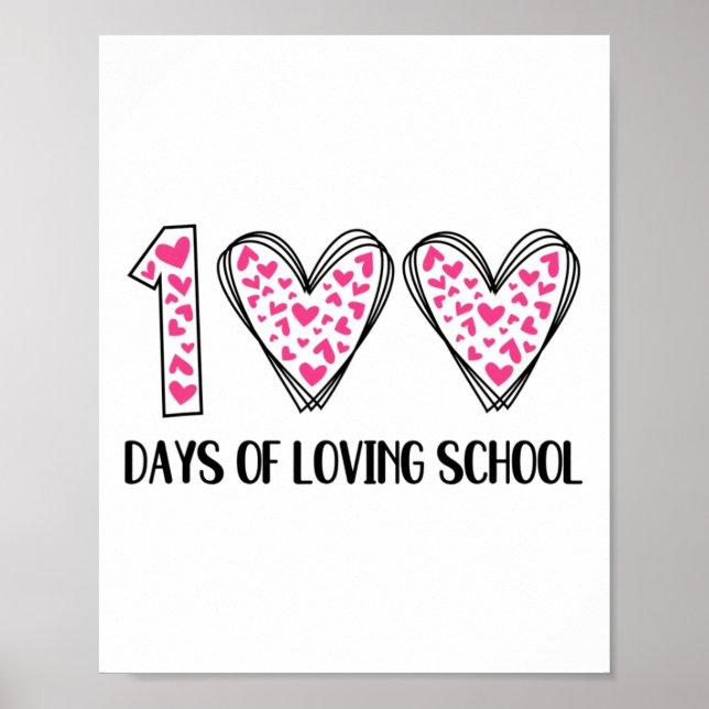 Affiche 100 Jours D'Amour École 100E Jour D'École Enseigne (Devant)