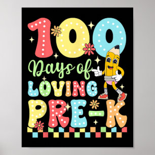 Affiche 100 Jours D'Amour Pré-k Enseignant Enfants Célébra