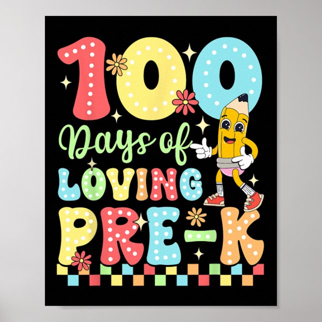 Affiche 100 Jours D'Amour Pré-k Enseignant Enfants Célébra (Devant)