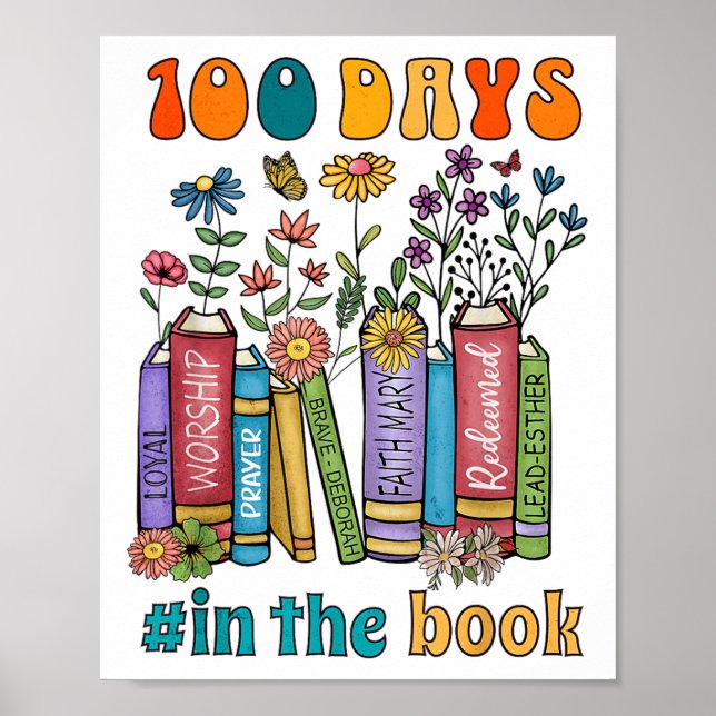 Affiche 100 Jours Dans Les Livres Enseignant Vie École Cad (Devant)