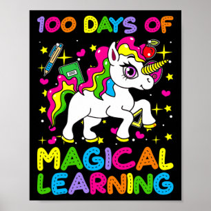 Affiche 100 jours d'apprentissage magique 100e jour d'écol