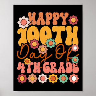 Affiche 100 Jours De 4E Classe Mignonne Enseignant Super E
