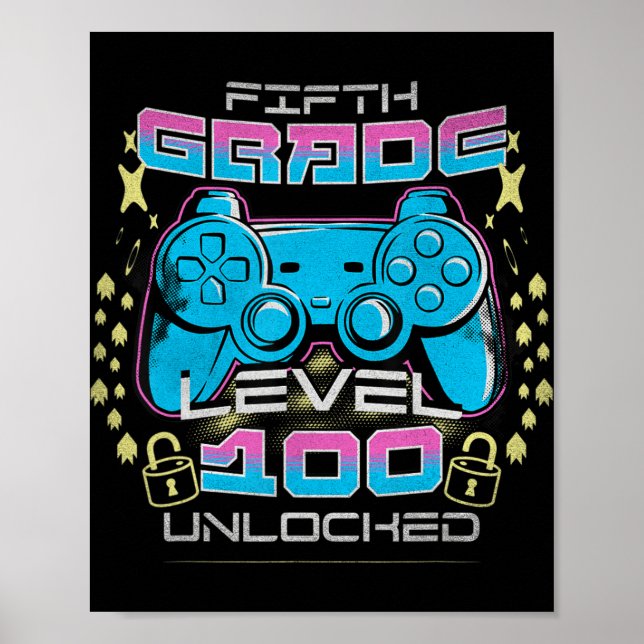 Affiche 100 Jours De 5E Année De L'École Vidéo Déverrouill (Devant)