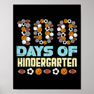 Affiche 100 Jours De Ballons De Jardin D'Enfant 100E Jour 