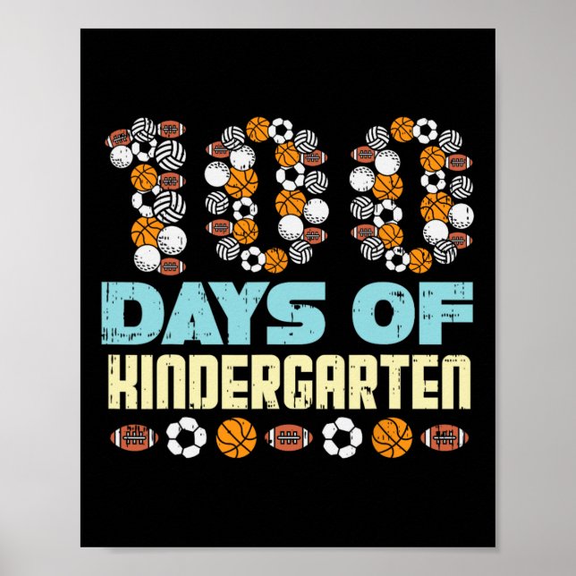 Affiche 100 Jours De Ballons De Jardin D'Enfant 100E Jour  (Devant)