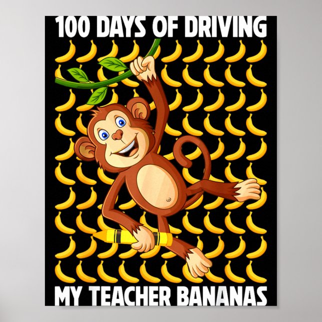 Affiche 100 jours de bananes pour l'enseignant 100e jour d (Devant)