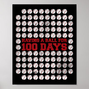 Affiche 100 Jours De Baseball Scolaire 100E Jour D'École