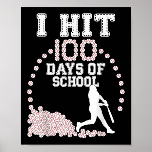 Affiche 100 Jours De Baseball Scolaire 100E Jour D'École