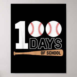 Affiche 100 Jours De Baseball Scolaire 100E Jour D'École