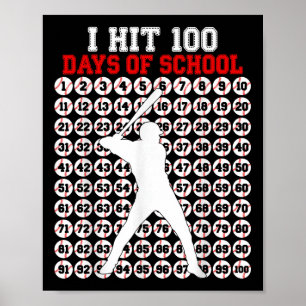 Affiche 100 Jours De Baseball Scolaire 100E Jour D'École