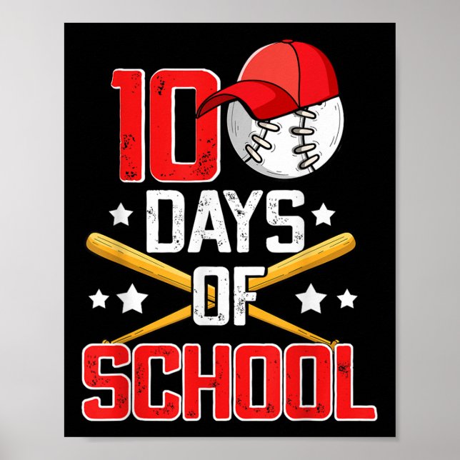 Affiche 100 Jours De Baseball Scolaire 100E Jour Garçons (Devant)