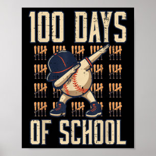 Affiche 100 Jours De Baseball Scolaire Dab 100E Jour Garço