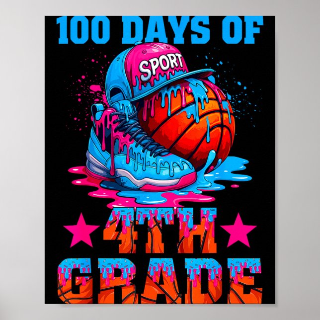 Affiche 100 jours de basket-ball en 4e année 100e jour de (Devant)