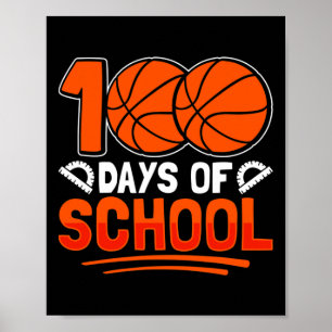 Affiche 100 Jours de basket-ball scolaire pour les élèves