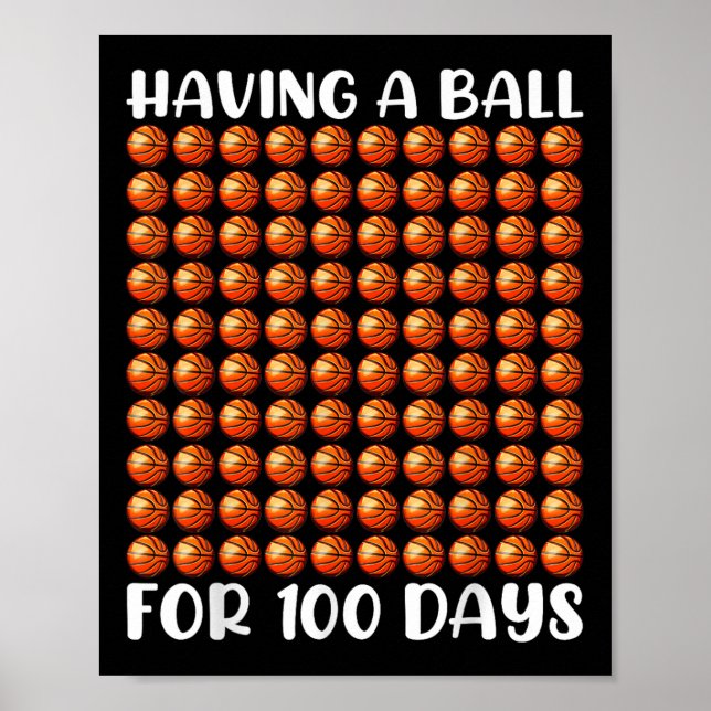 Affiche 100 Jours De Basketball Scolaire 100E Jour 100 Jou (Devant)