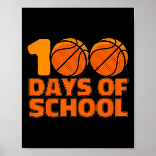 Affiche 100 Jours De Basketball Scolaire 100E Jour D'École