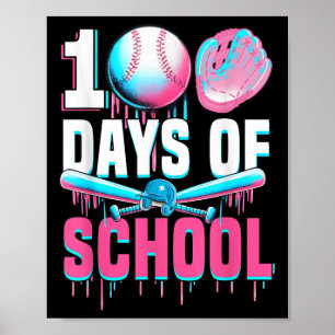 Affiche 100 Jours De Bat De Baseball Scolaire 100E Jour De