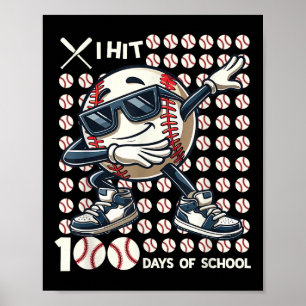 Affiche 100 Jours De Bat De Baseball Scolaire 100E Jour De