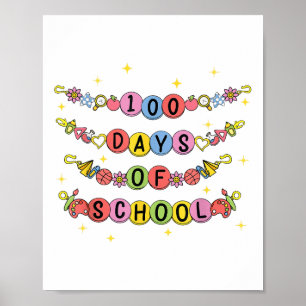 Affiche 100 Jours De Bracelet Scolaire 100E Jour Filles En