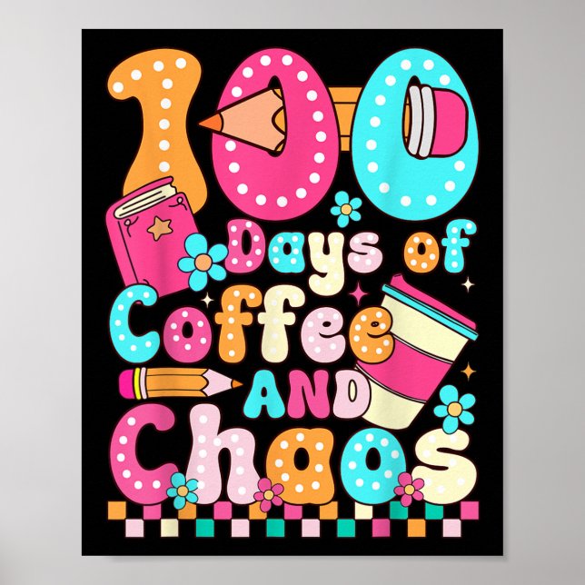 Affiche 100 Jours De Café Et Cam ; Chaos Professeur Retro  (Devant)