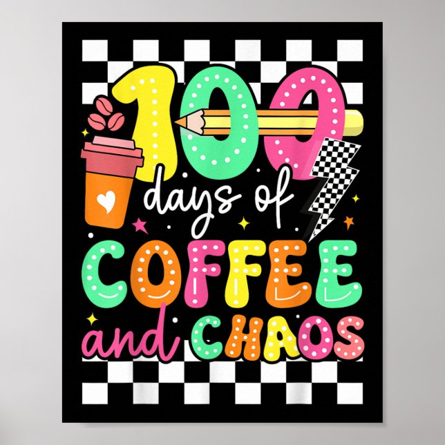Affiche 100 Jours De Café Et Cam ; Chaos Professeur Retro  (Devant)