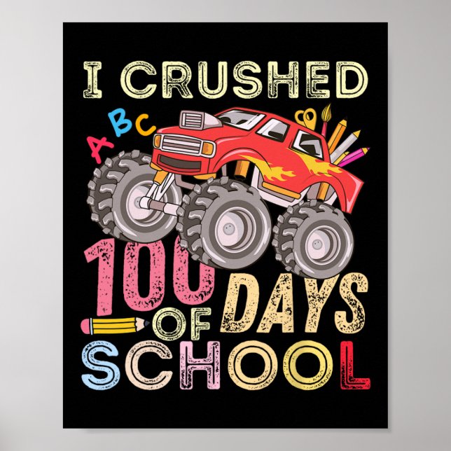 Affiche 100 Jours De Camion Monster À L'École 100E Jour (Devant)