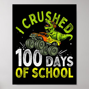 Affiche 100 Jours De Camion Monster Dinosaure Scolaire