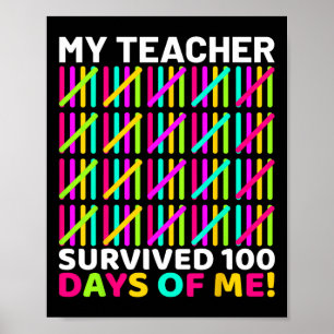 Affiche 100 Jours De Chemise D'École Enfants 100E Jour Cos
