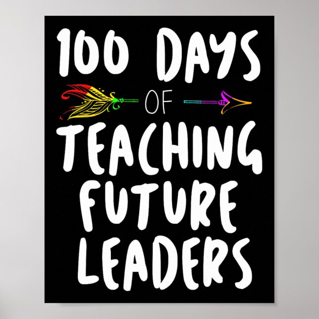 Affiche 100 Jours de Conception d'École Cadeau Pour Enseig (Devant)