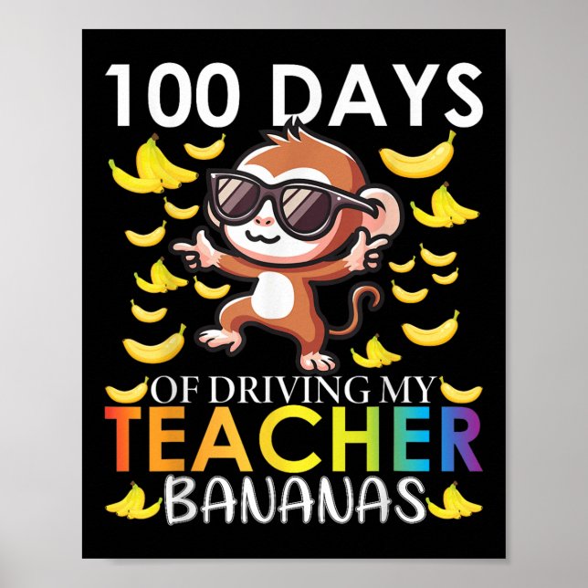 Affiche 100 Jours De Conduite Mon Enseignant Bananes 100èm (Devant)