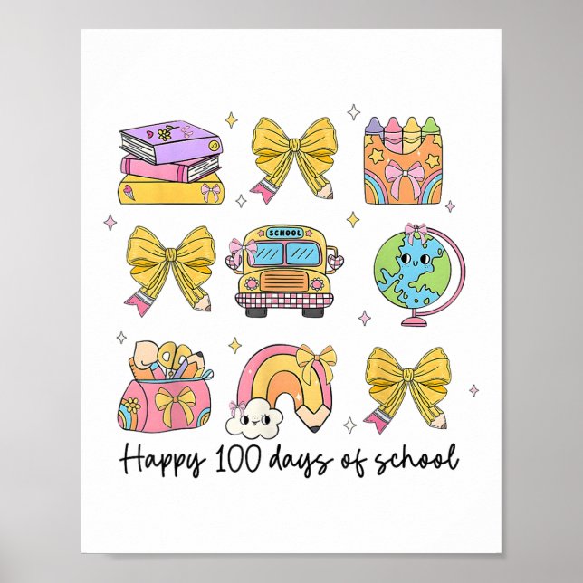 Affiche 100 Jours De Coquette École Enseignants Enfants (Devant)