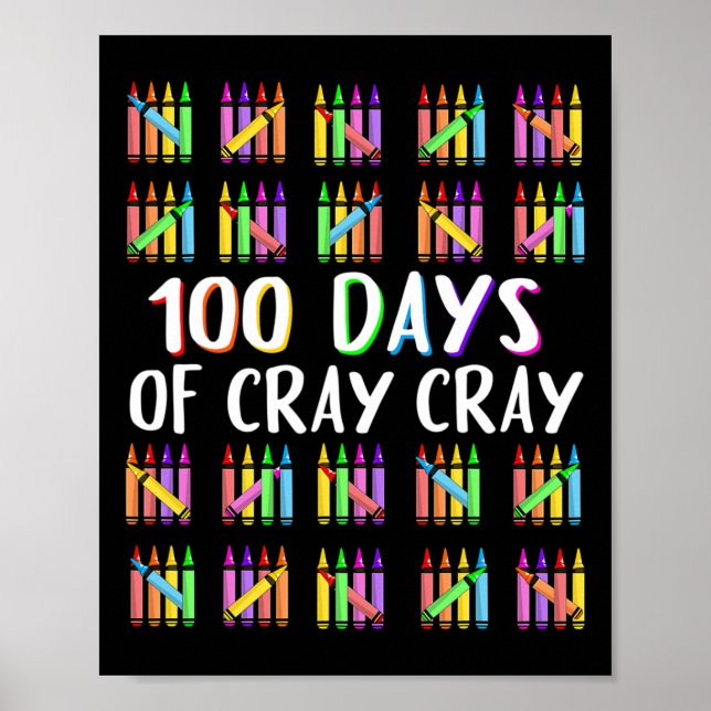 Affiche 100 Jours De Cray Crayons Joyeux 100 Jours D'École (Devant)
