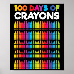 Affiche 100 Jours De Crayons Pour Les Filles Enfants 100E 