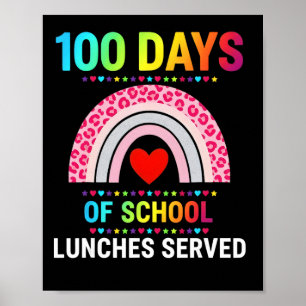 Affiche 100 jours de déjeuners scolaires servis déjeuner a