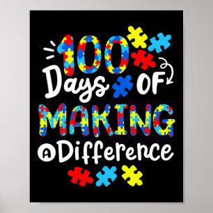Affiche 100 Jours De Faire Une Différence École Enfants Au