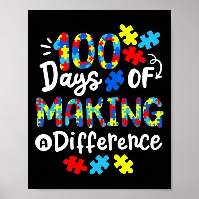 Affiche 100 Jours De Faire Une Différence École Enfants Au (Devant)